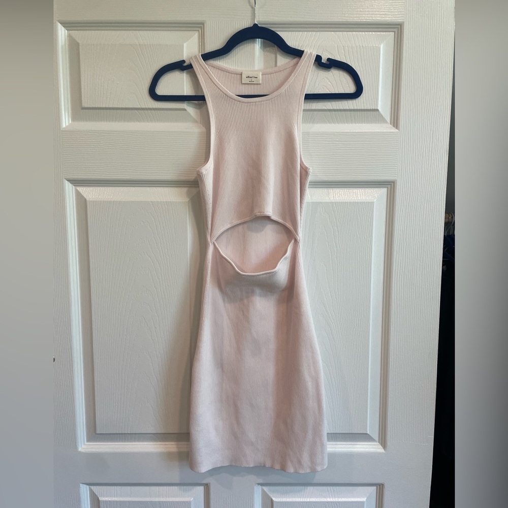 Baby pink dress with front cutout